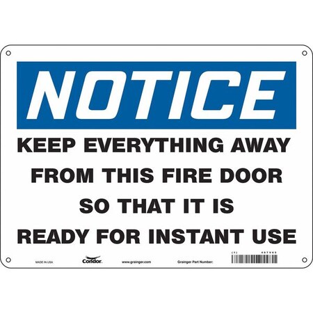 Condor Safety Sign Emergency Exit, Polyethylene, 14 in W, 10 in H, White 467V65