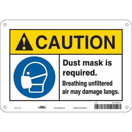 Condor Safety Sign, 7 in Height, 10 in Width, Vinyl, Vertical Rectangle, English, 467X67 467X67