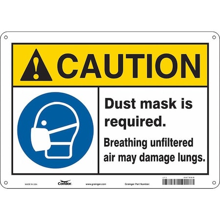 Condor Safety Sign, 10 in Height, 14 in Width, Vinyl, Horizontal Rectangle, English, 467X68 467X68