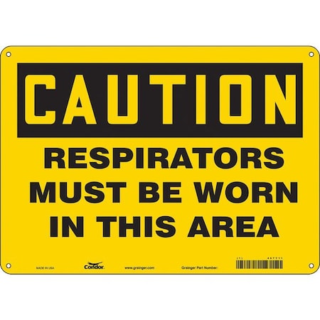 Condor Safety Sign, 10 in Height, 14 in Width, Polyethylene, Horizontal Rectangle, English, 467Y11 467Y11