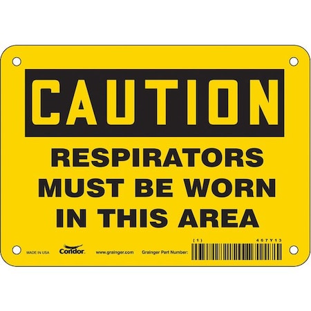 Condor Safety Sign, 5 in Height, 7 in Width, Vinyl, Horizontal Rectangle, English, 467Y13 467Y13