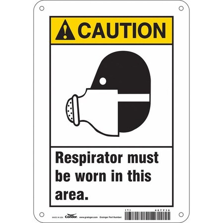 Condor Safety Sign, 10 in Height, 7 in Width, Aluminum, Horizontal Rectangle, English, 467Y16 467Y16