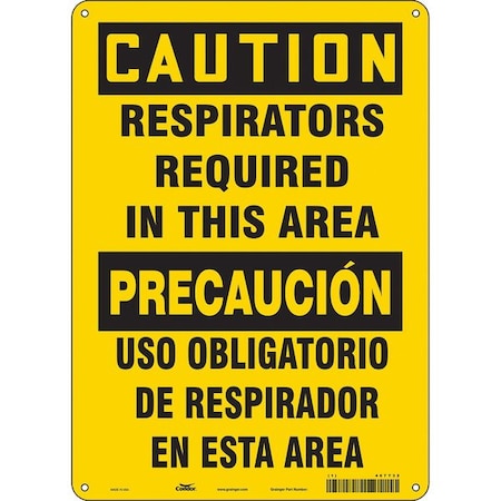 Condor Safety Sign, 14 in Height, 10 in Width, Aluminum, Vertical Rectangle, English, Spanish, 467Y32 467Y32