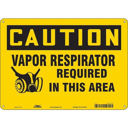 Condor Safety Sign, 10 in Height, 14 in Width, Vinyl, Horizontal Rectangle, English, 467Y48 467Y48