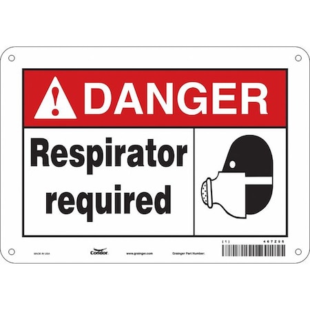 Condor Safety Sign, 7 in Height, 10 in Width, Vinyl, Vertical Rectangle, English, 467Z96 467Z96