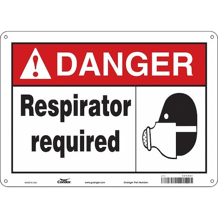 Condor Safety Sign, 10 in Height, 14 in Width, Vinyl, Horizontal Rectangle, English, 467Z97 467Z97