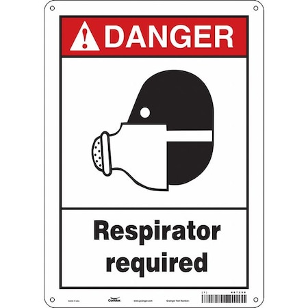 Condor Safety Sign, 14 in Height, 10 in Width, Aluminum, Vertical Rectangle, English, 467Z99 467Z99
