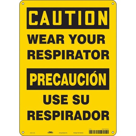 Condor Safety Sign, 14 in Height, 10 in Width, Aluminum, Vertical Rectangle, English, Spanish, 467Z02 467Z02