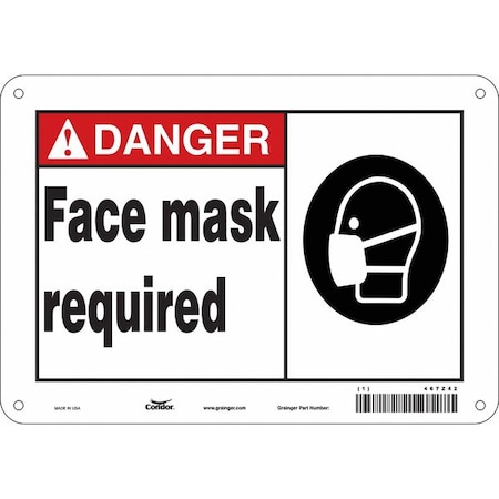 Condor Safety Sign, 10" W, 7" H, 0.004" Thickness, 467Z42 467Z42