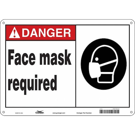 Condor Safety Sign, 14" W, 10" H, 0.004" Thickness, 467Z43 467Z43