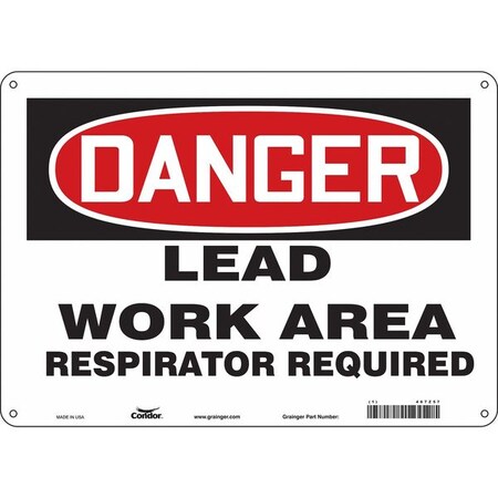 Condor Safety Sign, 10 in Height, 14 in Width, Aluminum, Horizontal Rectangle, English, 467Z57 467Z57