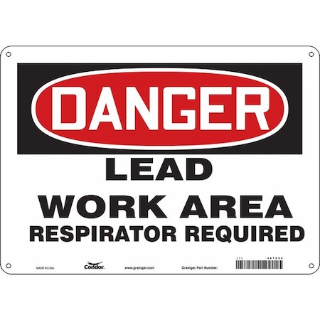 Condor Safety Sign, 10 in Height, 14 in Width, Polyethylene, Horizontal Rectangle, English, 467Z59 467Z59