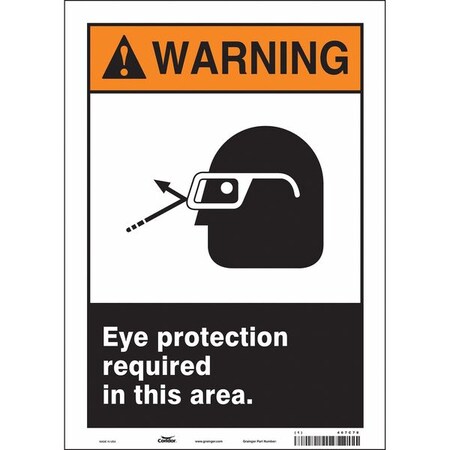 Condor Safety Sign, 14 in Height, 10 in Width, Vinyl, Vertical Rectangle, English, 467C78 467C78