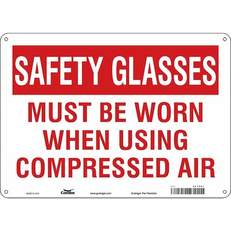 Condor Safety Sign, 10 in Height, 14 in Width, Polyethylene, Horizontal Rectangle, English, 467C01 467C01