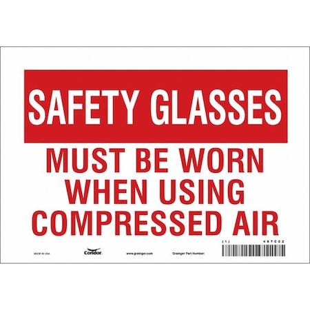 Condor Safety Sign, 7 in Height, 10 in Width, Vinyl, Vertical Rectangle, English, 467C02 467C02