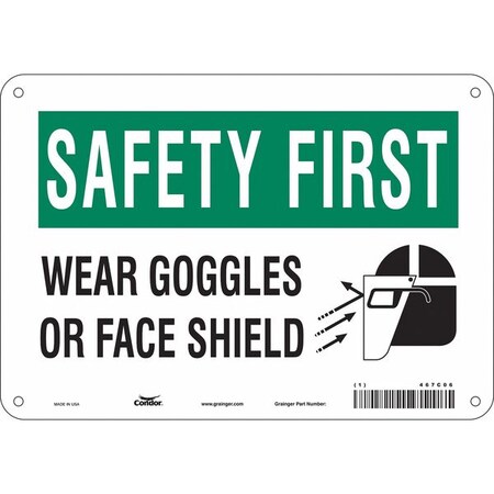 Condor Safety Sign, 7 in Height, 10 in Width, Polyethylene, Vertical Rectangle, English, 467C06 467C06