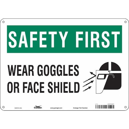 Condor Safety Sign, 10 in Height, 14 in Width, Polyethylene, Horizontal Rectangle, English, 467C07 467C07