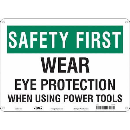 Condor Safety Sign, 10 in Height, 14 in Width, Aluminum, Horizontal Rectangle, English, 467C11 467C11