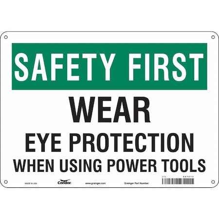 Condor Safety Sign, 10 in Height, 14 in Width, Polyethylene, Horizontal Rectangle, English, 467C13 467C13