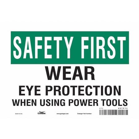 Condor Safety Sign, 7 in Height, 10 in Width, Vinyl, Vertical Rectangle, English, 467C14 467C14