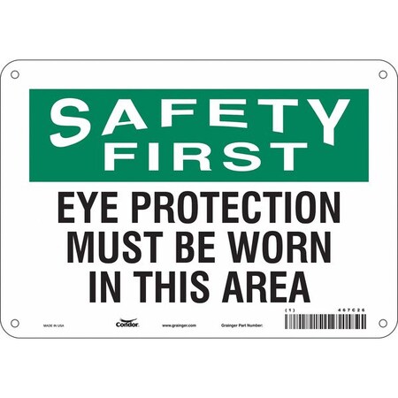 Condor Safety Sign, 7 in Height, 10 in Width, Polyethylene, Vertical Rectangle, English, 467C26 467C26