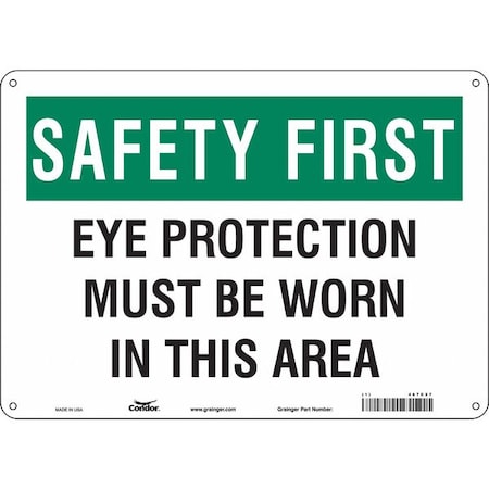 Condor Safety Sign, 10 in Height, 14 in Width, Polyethylene, Horizontal Rectangle, English, 467C27 467C27