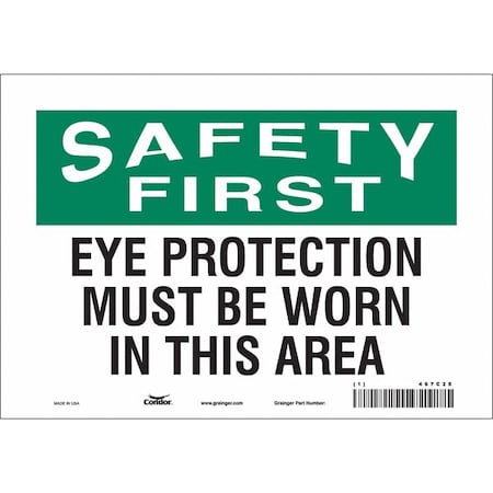 Condor Safety Sign, 7 in Height, 10 in Width, Vinyl, Vertical Rectangle, English, 467C28 467C28