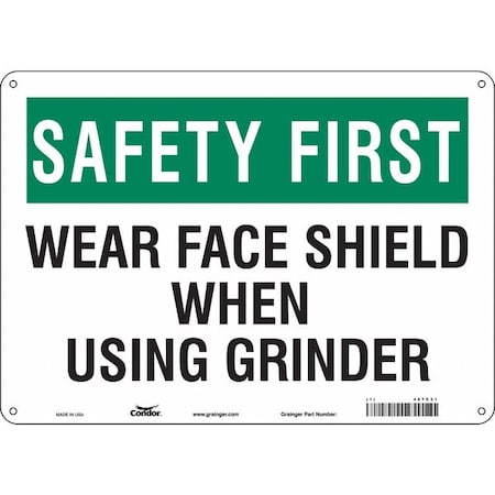 Condor Safety Sign, 10 in Height, 14 in Width, Aluminum, Horizontal Rectangle, English, 467C31 467C31