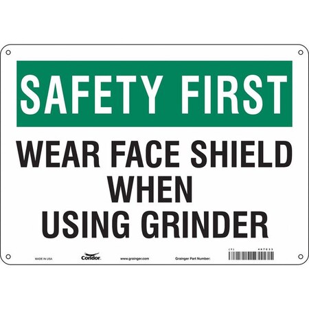 Condor Safety Sign, 10 in Height, 14 in Width, Polyethylene, Horizontal Rectangle, English, 467C33 467C33