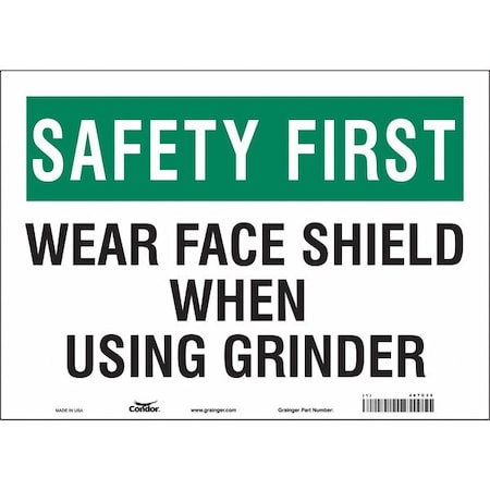 Condor Safety Sign, 10 in Height, 14 in Width, Vinyl, Horizontal Rectangle, English, 467C35 467C35