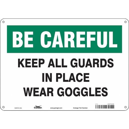 Condor Safety Sign, 10 in Height, 14 in Width, Vinyl, Horizontal Rectangle, English, 467C59 467C59