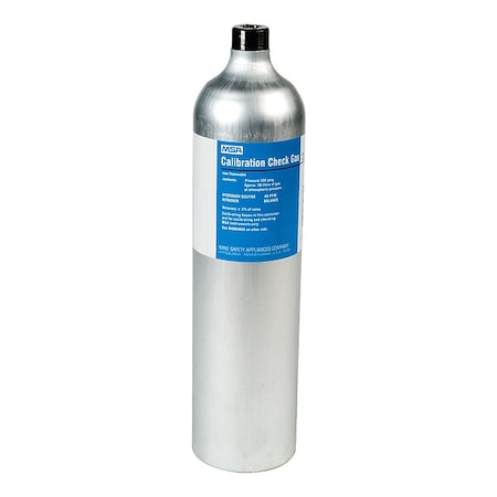 Msa Safety Calibration Gas, Hydrogen Sulfide, 58 L, RP Connection, +/-10% Accuracy, 500 psi Max. Pressure 467897
