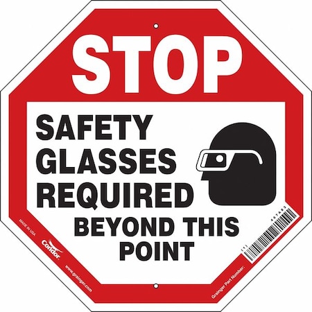 Condor Safety Sign, 18" W, 18" H, 0.032" Thickness, 467A83 467A83