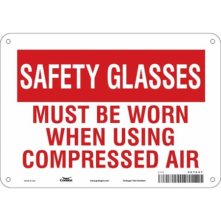 Condor Safety Sign, 7 in Height, 10 in Width, Aluminum, Vertical Rectangle, English, 467A97 467A97