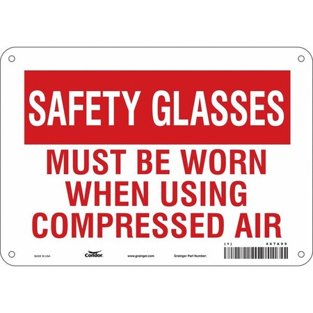 Condor Safety Sign, 7 in Height, 10 in Width, Polyethylene, Vertical Rectangle, English, 467A99 467A99
