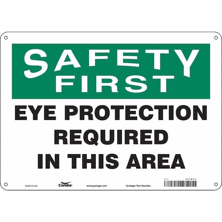 Condor Safety Sign, 10 in Height, 14 in Width, Polyethylene, Horizontal Rectangle, English, 467A73 467A73