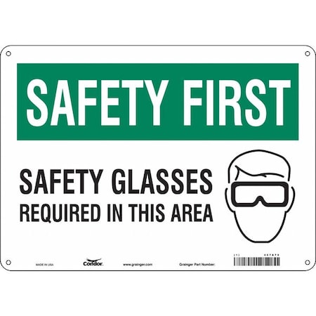 Condor Safety Sign, 10 in Height, 14 in Width, Polyethylene, Horizontal Rectangle, English, 467A79 467A79