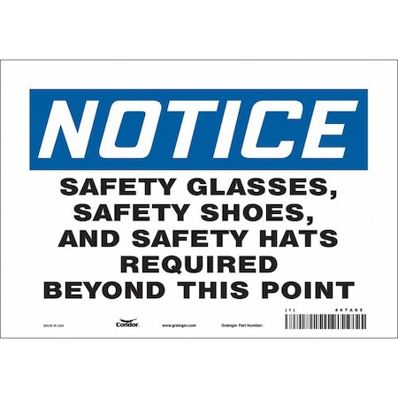 Condor Safety Sign, 7 in Height, 10 in Width, Vinyl, Vertical Rectangle, English, 467A05 467A05