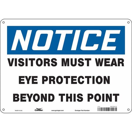 Condor Safety Sign, 10 in Height, 14 in Width, Polyethylene, Horizontal Rectangle, English, 467A10 467A10
