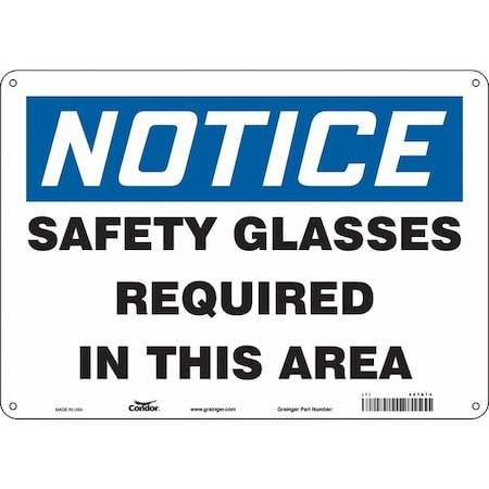 Condor Safety Sign, 10 in Height, 14 in Width, Aluminum, Horizontal Rectangle, English, 467A14 467A14