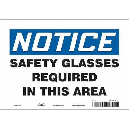 Condor Safety Sign, 7 in Height, 10 in Width, Vinyl, Vertical Rectangle, English, 467A18 467A18
