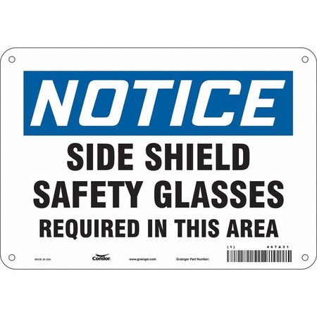 Condor Safety Sign, 7 in Height, 10 in Width, Polyethylene, Vertical Rectangle, English, 467A31 467A31