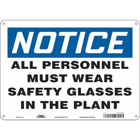 Condor Safety Sign, 10 in Height, 14 in Width, Aluminum, Horizontal Rectangle, English, 467A36 467A36