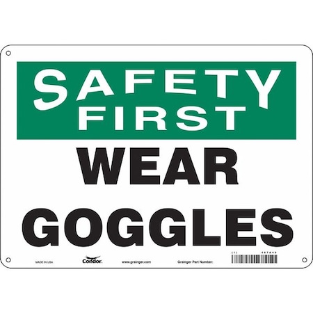 Condor Safety Sign, 10 in Height, 14 in Width, Aluminum, Horizontal Rectangle, English, 467A49 467A49