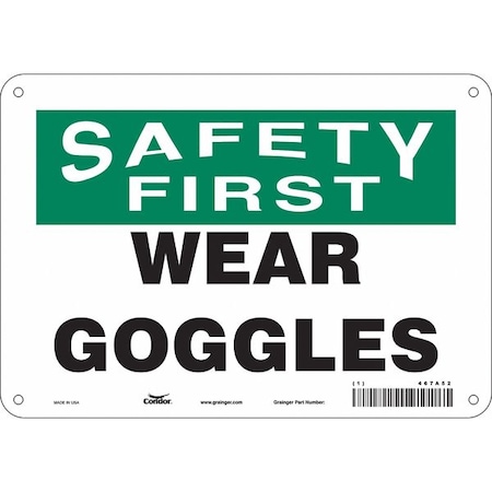Condor Safety Sign, 7 in Height, 10 in Width, Polyethylene, Vertical Rectangle, English, 467A52 467A52
