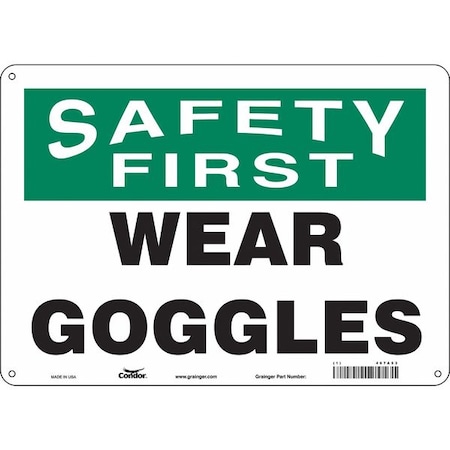 Condor Safety Sign, 10 in Height, 14 in Width, Polyethylene, Horizontal Rectangle, English, 467A53 467A53