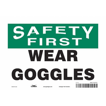 Condor Safety Sign, 7 in Height, 10 in Width, Vinyl, Vertical Rectangle, English, 467A55 467A55
