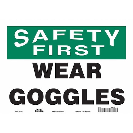 Condor Safety Sign, 10 in Height, 14 in Width, Vinyl, Horizontal Rectangle, English, 467A56 467A56
