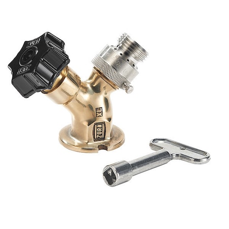 Zurn Vandal Resistant Operating Stem 2" Mount, 1 Hole Hoe Bibb, Chrome Z1341XL-P34-RC