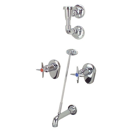 Zurn Straight Service Sink Faucet, 8" Mount, Chrome 3 Hole Z873E2-EVB-IS